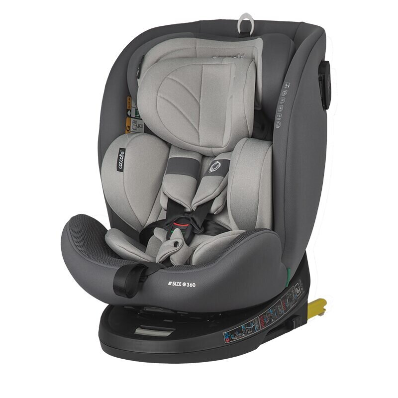 COCCOLLE Scaun auto rotativ cu Isofix Nova iSize 40-150 cm 0-12 ani omologat R129 Top Tether Insert nou nascut Tetiera reglabila Protectie impact lateral Pozitie de somn Moonlit Grey