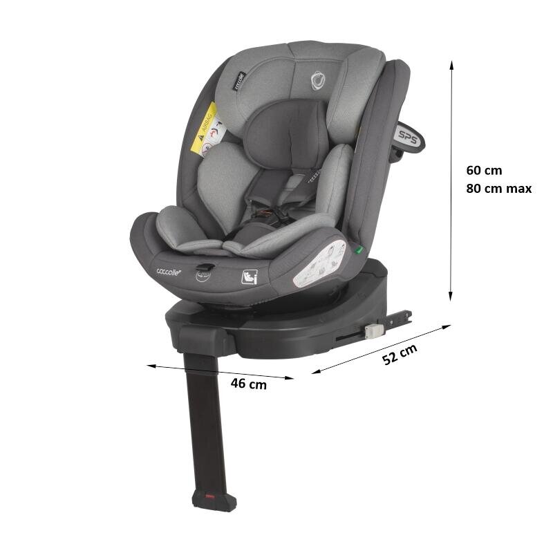 COCCOLLE Scaun auto rotativ cu Isofix Sidra iSize Premium Line Diamond black 40-150 cm0-12 ani4 pozitii de inclinareTetiera reglabilaPozitie somnHusa detasabilaSistem antibascularePicior de fixareOmologat R129