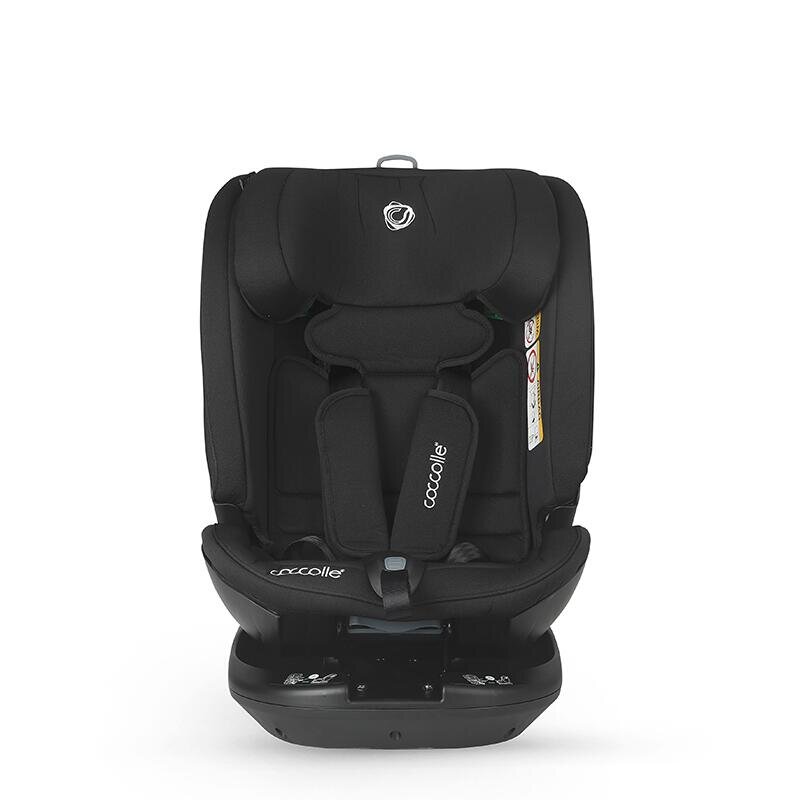COCCOLLE Scaun auto rotativ iSize Velsa Jet Black cu isofix top-tether protectie la impact lateral reglabil