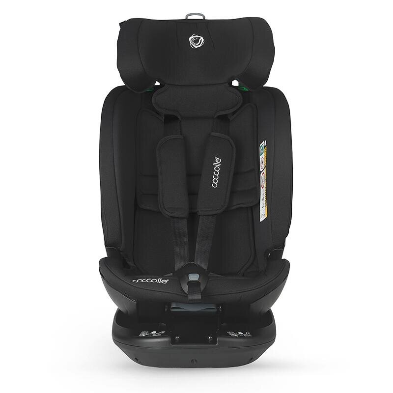 COCCOLLE Scaun auto rotativ iSize Velsa Jet Black cu isofix top-tether protectie la impact lateral reglabil