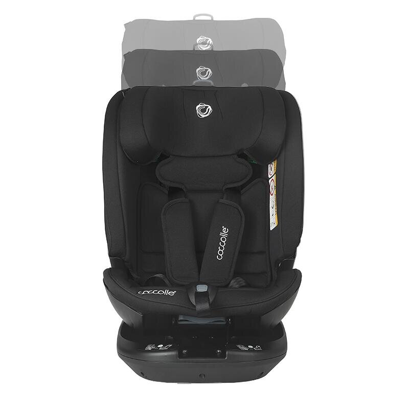 COCCOLLE Scaun auto rotativ iSize Velsa Jet Black cu isofix top-tether protectie la impact lateral reglabil