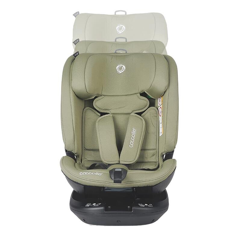 COCCOLLE Scaun auto rotativ iSize Velsa Moss Green cu isofix top-tether protectie la impact lateral reglabil