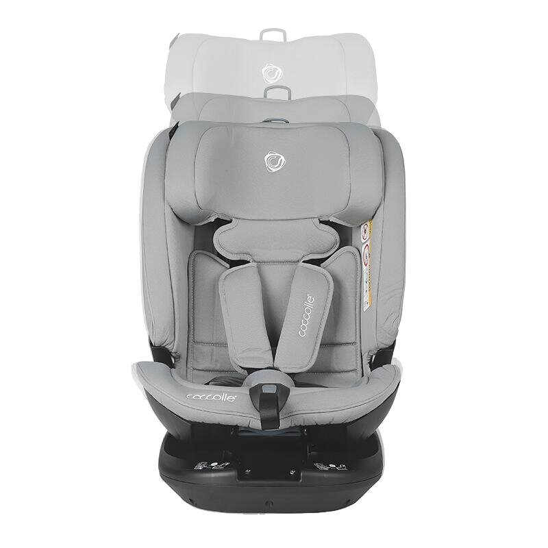 COCCOLLE Scaun auto rotativ iSize Velsa Neutral Grey cu isofix top-tether protectie la impact lateral reglabil