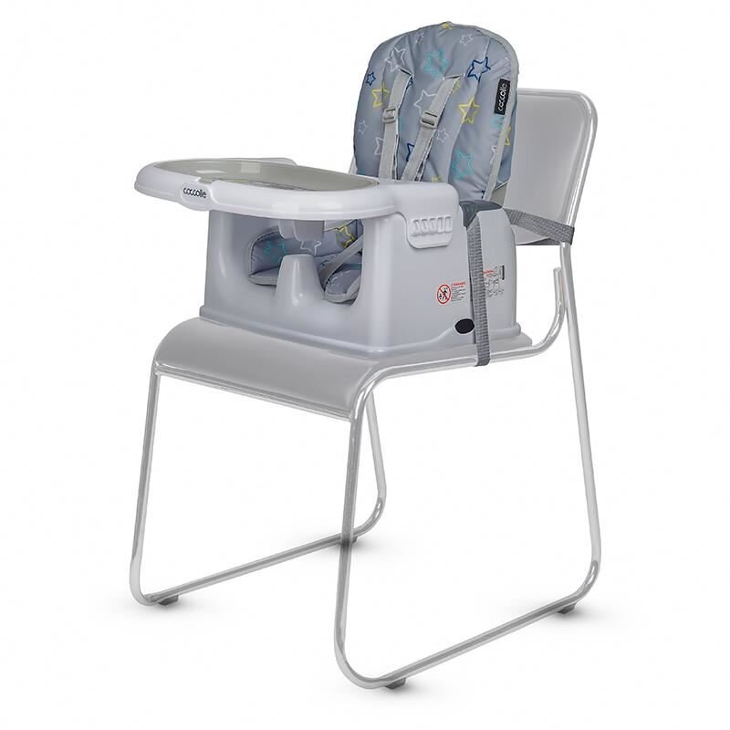 COCCOLLE Scaun de luat masa 2in1 pentru copii Ziti multifunctional Cu functie de inaltator Centuri in 5 puncte Spatar reglabil in 2 pozitii Tavita reglabila in 3 pozitii Dispozitiv anti-alunecare sub tavita pana la 15 k