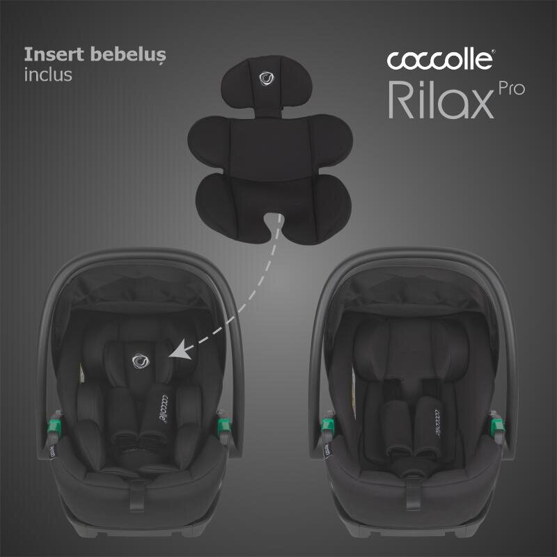 COCCOLLE Scoica auto iSize Rilax Black cu tetiera ajustabila