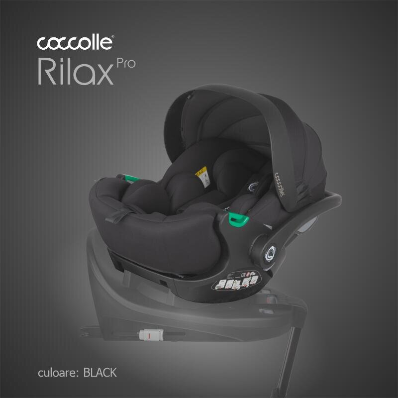 COCCOLLE Scoica auto iSize Rilax Black cu tetiera ajustabila