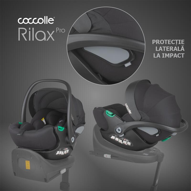 COCCOLLE Scoica auto iSize Rilax Black cu tetiera ajustabila