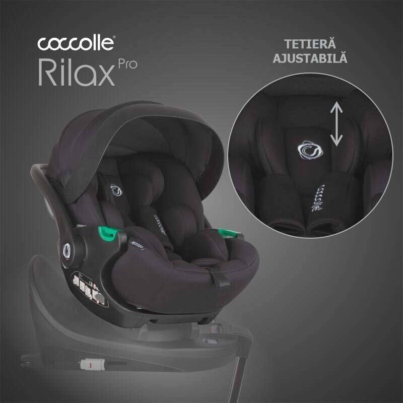 COCCOLLE Scoica auto iSize Rilax Black cu tetiera ajustabila