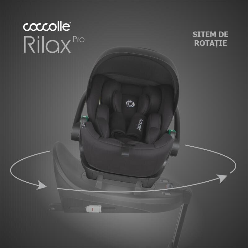 COCCOLLE Scoica auto iSize Rilax Black cu tetiera ajustabila