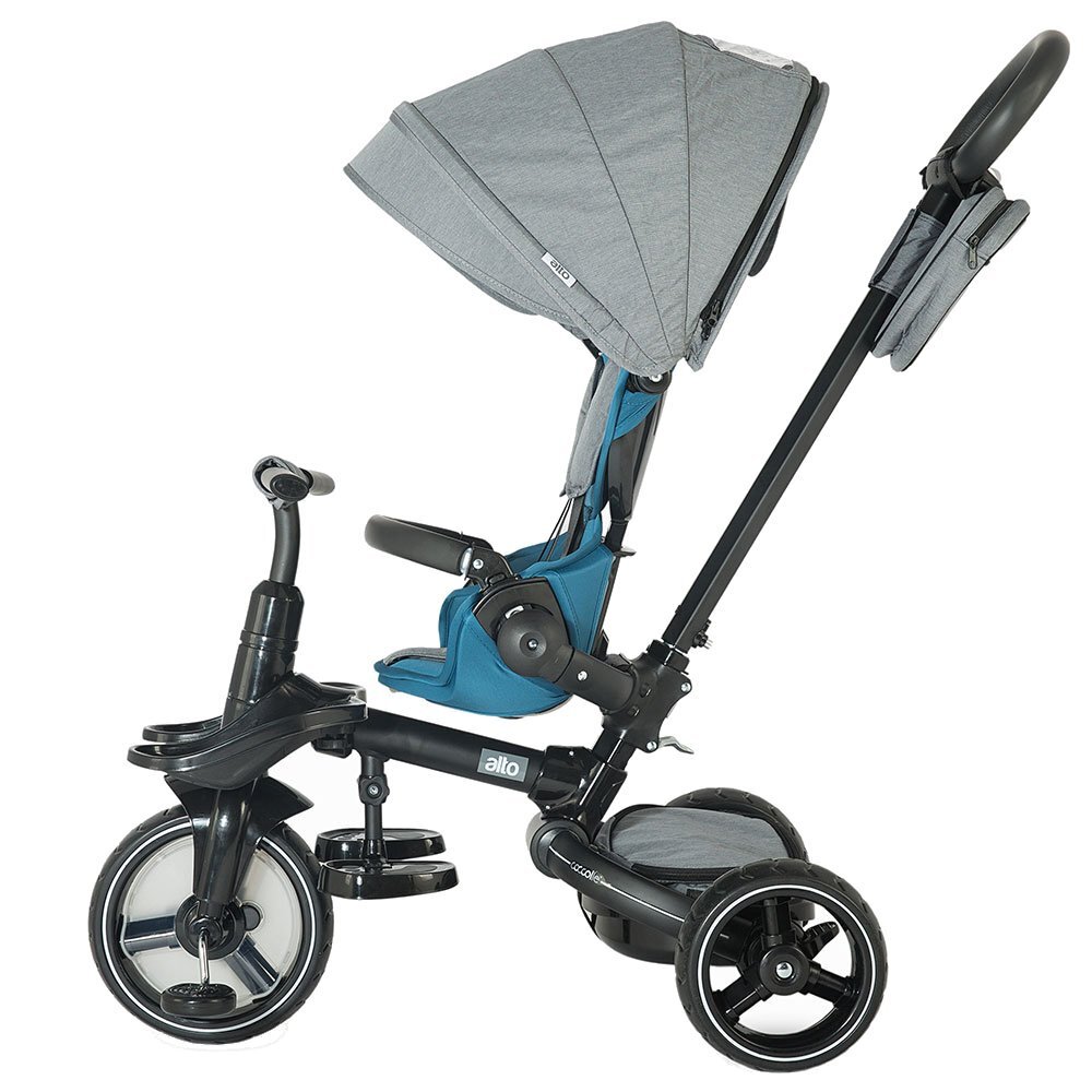 COCCOLLE Tricicleta pentru copii Alto Blue multifunctionala pliabila cu spatar ajustabil in doua pozitii roti Eva si greutate maxima admisa 25 kg