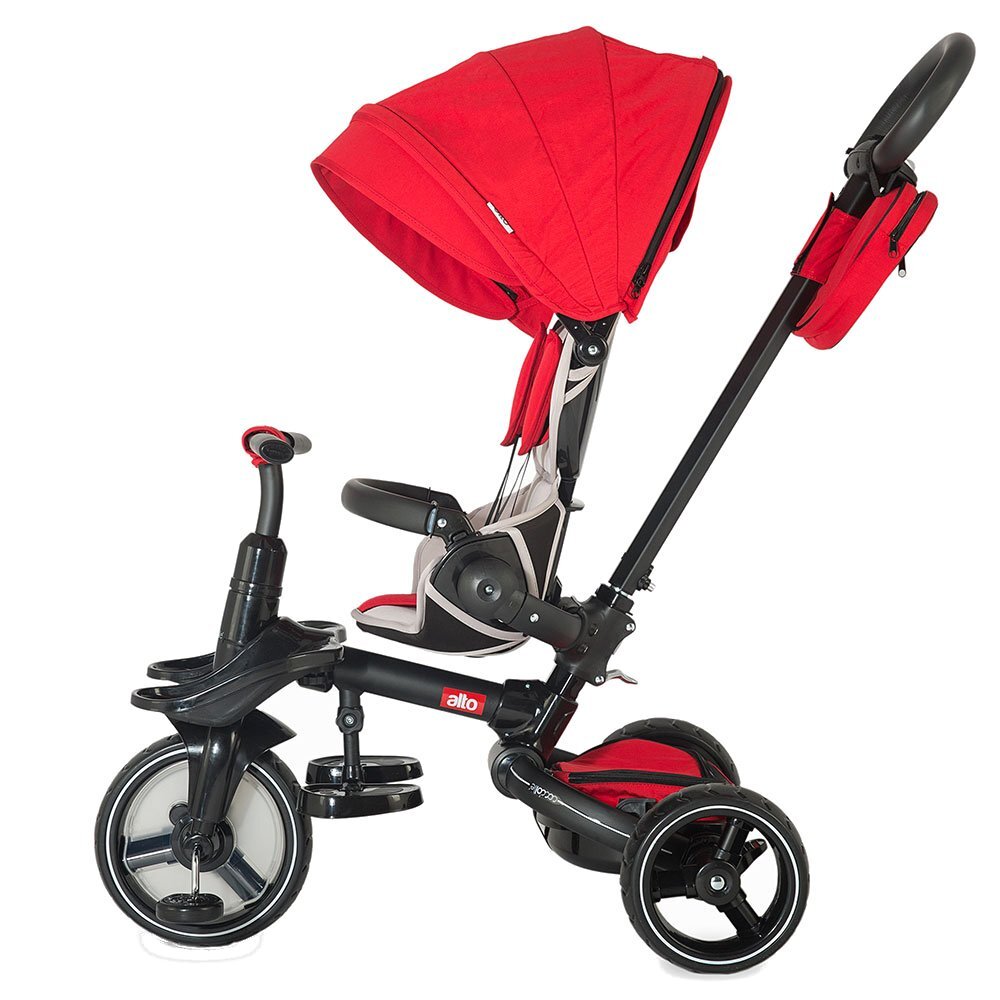 COCCOLLE Tricicleta pentru copii Alto Red multifunctionala pliabila cu spatar ajustabil in doua pozitii roti Eva si greutate maxima admisa 25 kg