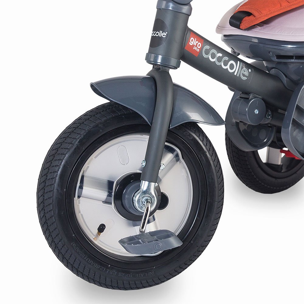COCCOLLE Tricicleta pentru copii Giro Plus Albastru multifunctionala roti gonflabile spatar reglabil pozitie somn sezut reversibil ghidon pliabil