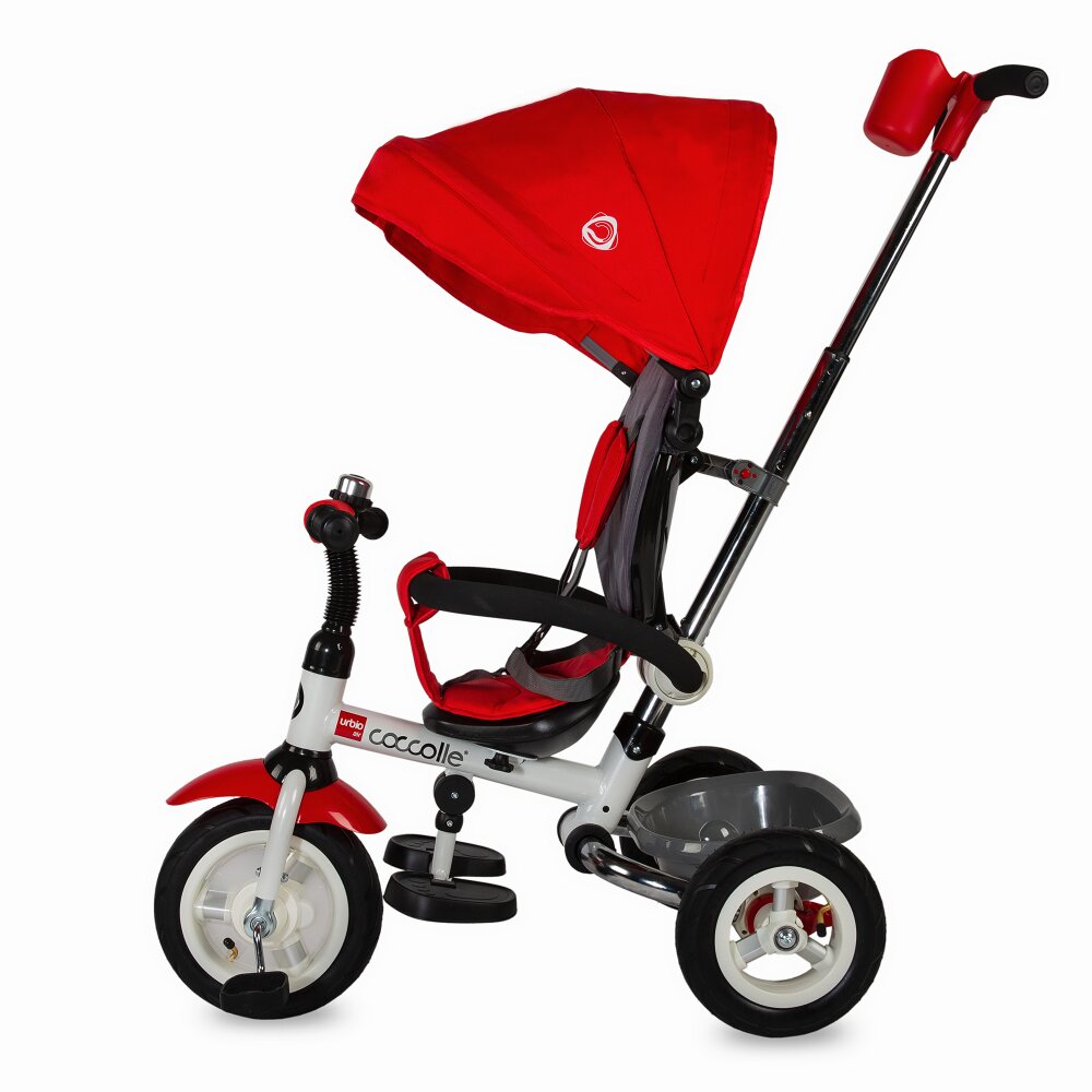 COCCOLLE Tricicleta pentru copii Urbio Air Red pliabila roti gonflabile spatar reglabil suport pentru sticla suport picioare varsta 18-72 luni