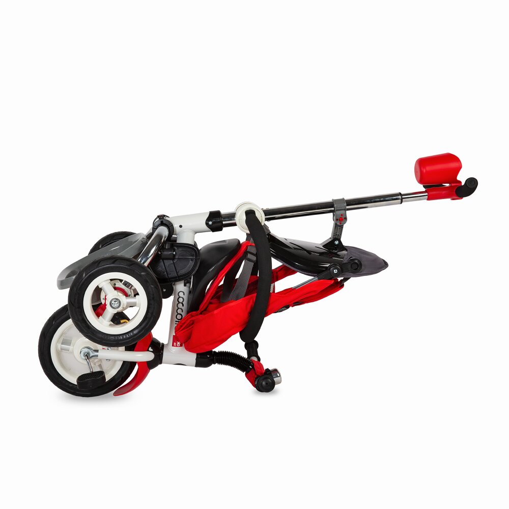 COCCOLLE Tricicleta pentru copii Urbio Air Red pliabila roti gonflabile spatar reglabil suport pentru sticla suport picioare varsta 18-72 luni