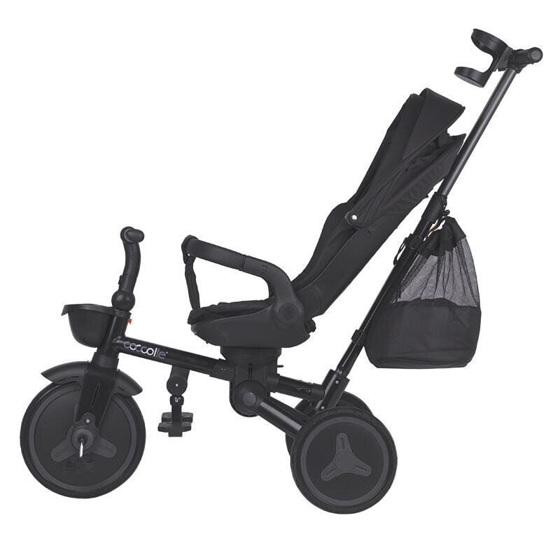 COCCOLLE Tricicleta pentru copii Urbio Plus Jet Black ultrapliabila scaun rotativ controlul directiei greutate admisa 25 kg