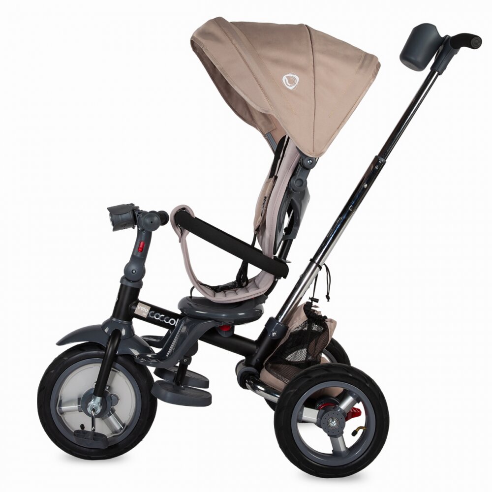 COCCOLLE Tricicleta pentru copii Velo Air Bej 4 in 1 multifunctionala pliabila sezut reversibil de la 9 luni spatar reglabil sezut reversibil