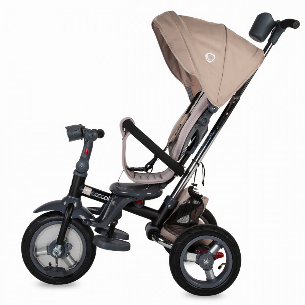 COCCOLLE Tricicleta pentru copii Velo Air Bej 4 in 1 multifunctionala pliabila sezut reversibil de la 9 luni spatar reglabil sezut reversibil