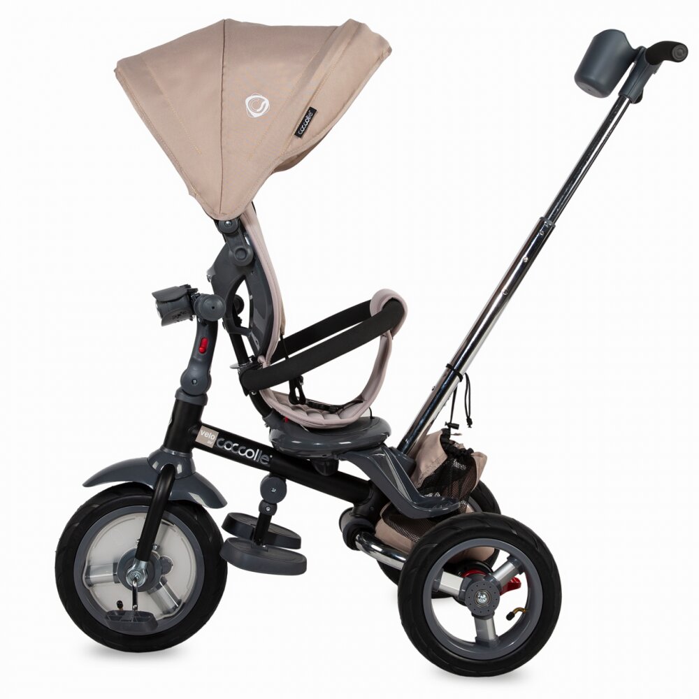 COCCOLLE Tricicleta pentru copii Velo Air Bej 4 in 1 multifunctionala pliabila sezut reversibil de la 9 luni spatar reglabil sezut reversibil