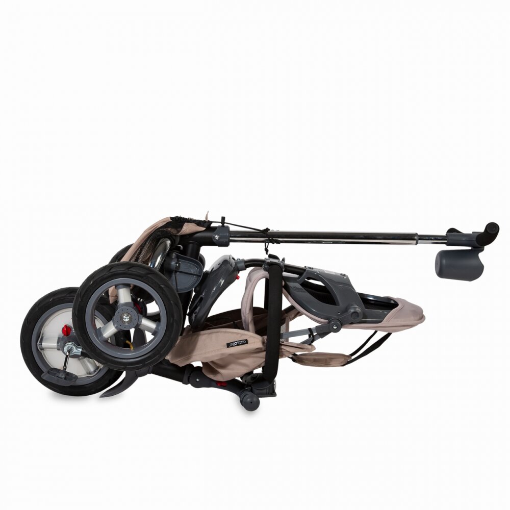 COCCOLLE Tricicleta pentru copii Velo Air Bej 4 in 1 multifunctionala pliabila sezut reversibil de la 9 luni spatar reglabil sezut reversibil