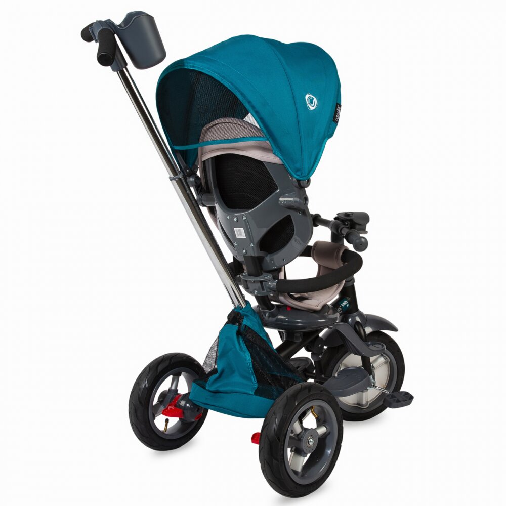 COCCOLLE Tricicleta pentru copii Velo Air Verde 4 in 1 multifunctionala pliabila sezut reversibil de la 9 luni spatar reglabil sezut reversibil