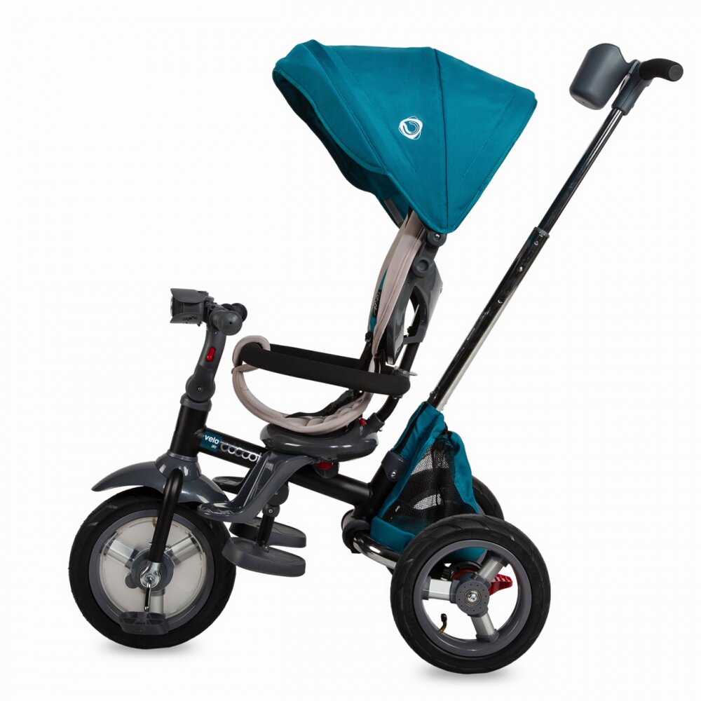 COCCOLLE Tricicleta pentru copii Velo Air Verde 4 in 1 multifunctionala pliabila sezut reversibil de la 9 luni spatar reglabil sezut reversibil