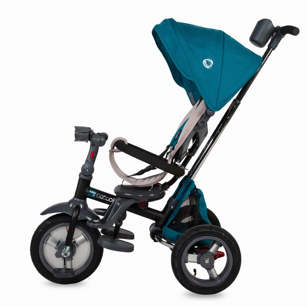 COCCOLLE Tricicleta pentru copii Velo Air Verde 4 in 1 multifunctionala pliabila sezut reversibil de la 9 luni spatar reglabil sezut reversibil
