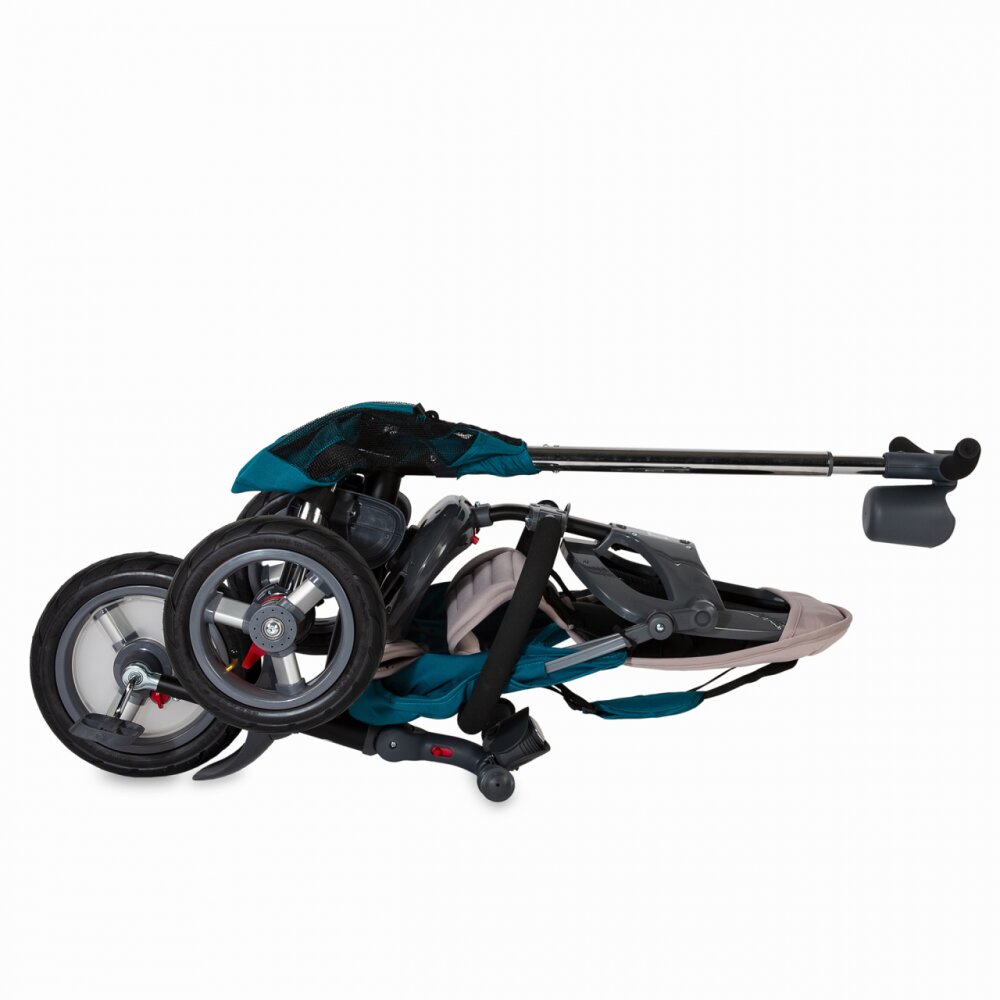 COCCOLLE Tricicleta pentru copii Velo Air Verde 4 in 1 multifunctionala pliabila sezut reversibil de la 9 luni spatar reglabil sezut reversibil