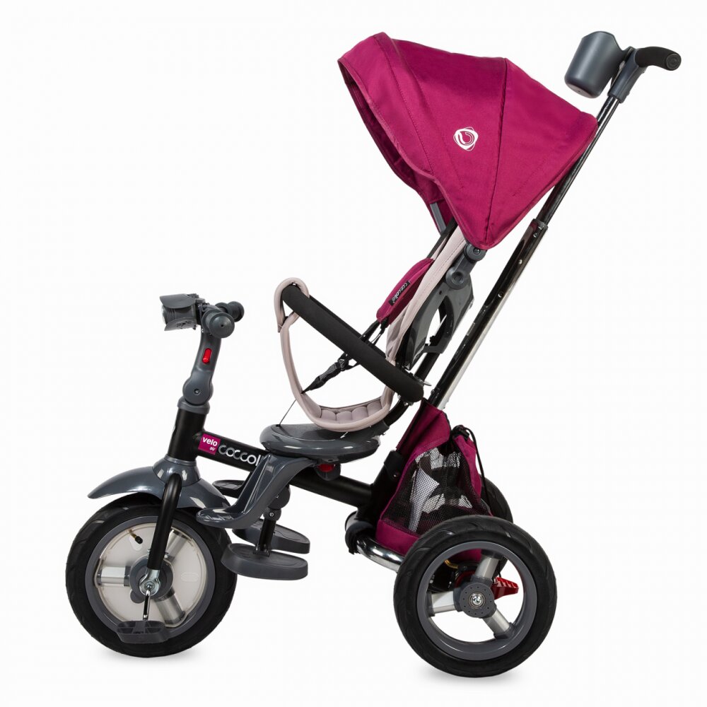 COCCOLLE Tricicleta pentru copii Velo Air Violet 4 in 1 multifunctionala pliabila sezut reversibil de la 9 luni spatar reglabil sezut reversibil