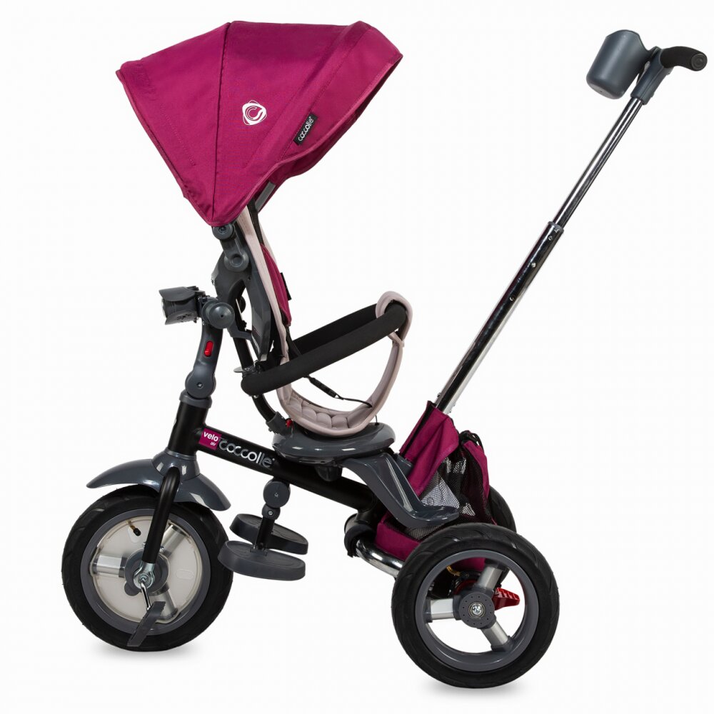 COCCOLLE Tricicleta pentru copii Velo Air Violet 4 in 1 multifunctionala pliabila sezut reversibil de la 9 luni spatar reglabil sezut reversibil