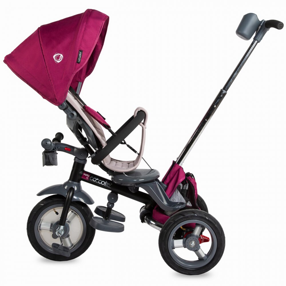 COCCOLLE Tricicleta pentru copii Velo Air Violet 4 in 1 multifunctionala pliabila sezut reversibil de la 9 luni spatar reglabil sezut reversibil