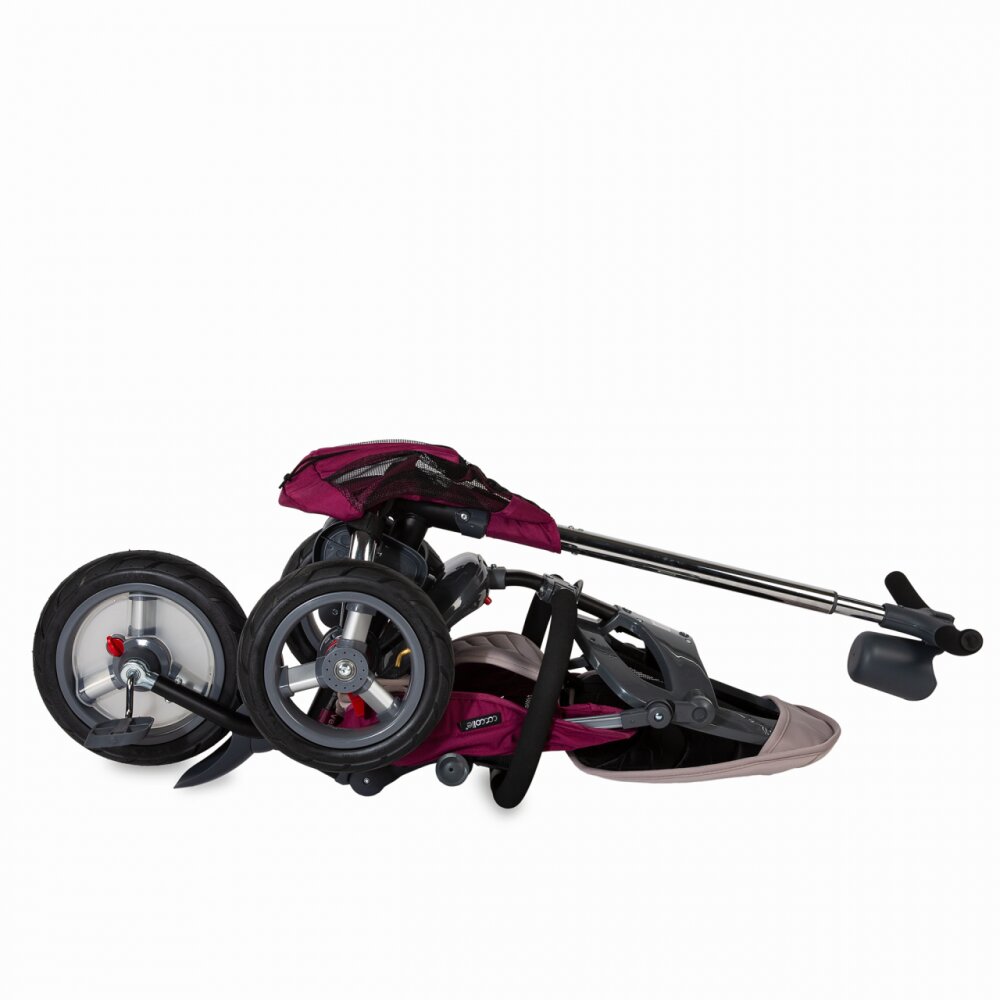COCCOLLE Tricicleta pentru copii Velo Air Violet 4 in 1 multifunctionala pliabila sezut reversibil de la 9 luni spatar reglabil sezut reversibil