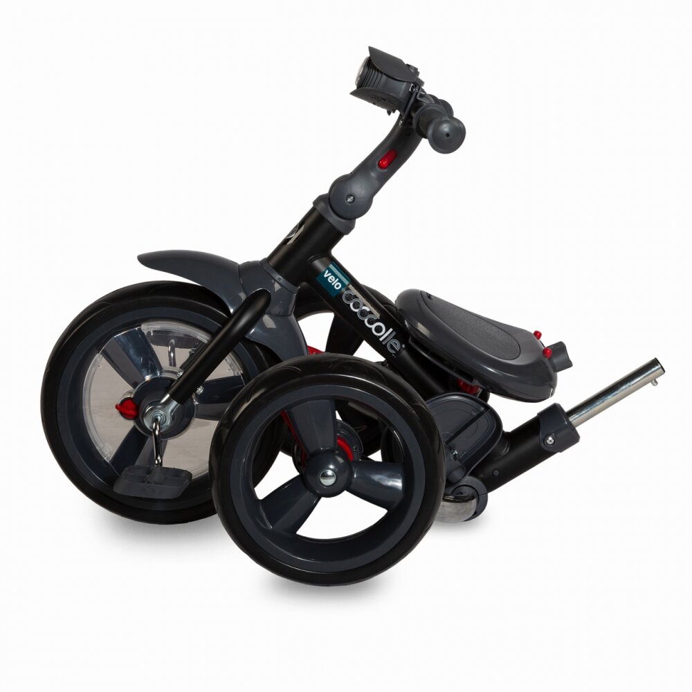COCCOLLE Tricicleta pentru copii Velo Bej 4 in 1 multifunctionala pliabila sezut reversibil de la 9 luni spatar reglabil pozitie somn suport picioare