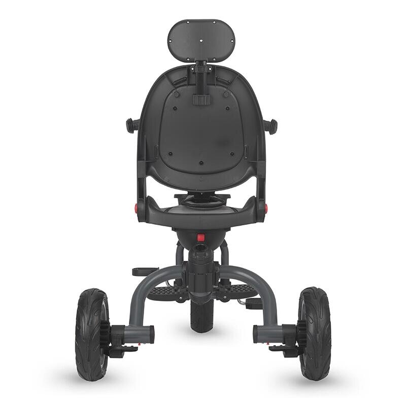 COCCOLLE Tricicleta pentru copii Venti Greystone multifunctionala cu spatar ajustabil cu pozitie de somn sezut rotativ 360 grade roti de cauciuc 2 seturi de suporti de picioare de la 10 luni pana la 25 kg