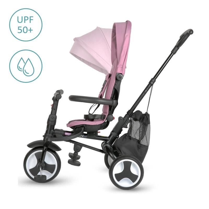 COCCOLLE Tricicleta ultrapliabila Spectra Plus Premium Line Scaun reversibil Copertina XXL Cos accesorii 2 seturi suport picioruse Sistem roata libera Roti cauciuc EVA Orchid Violet