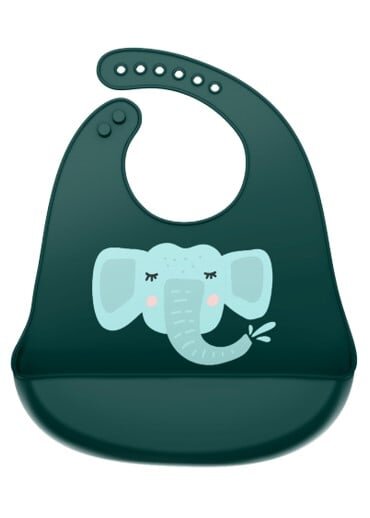Coccorito Bavetica silicon Elefant verde