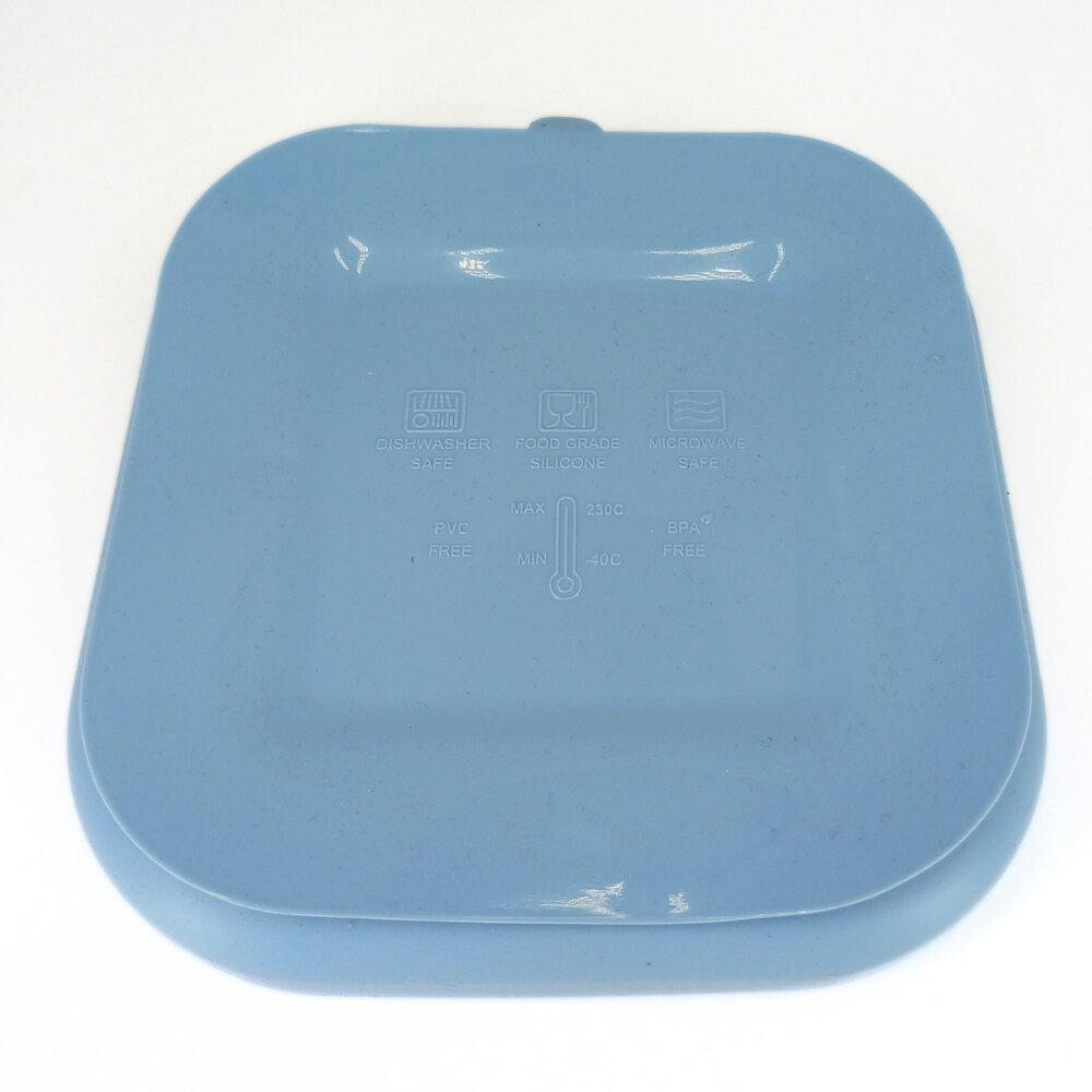 Coccorito Farfurie patrata din silicon compartimentata Blue