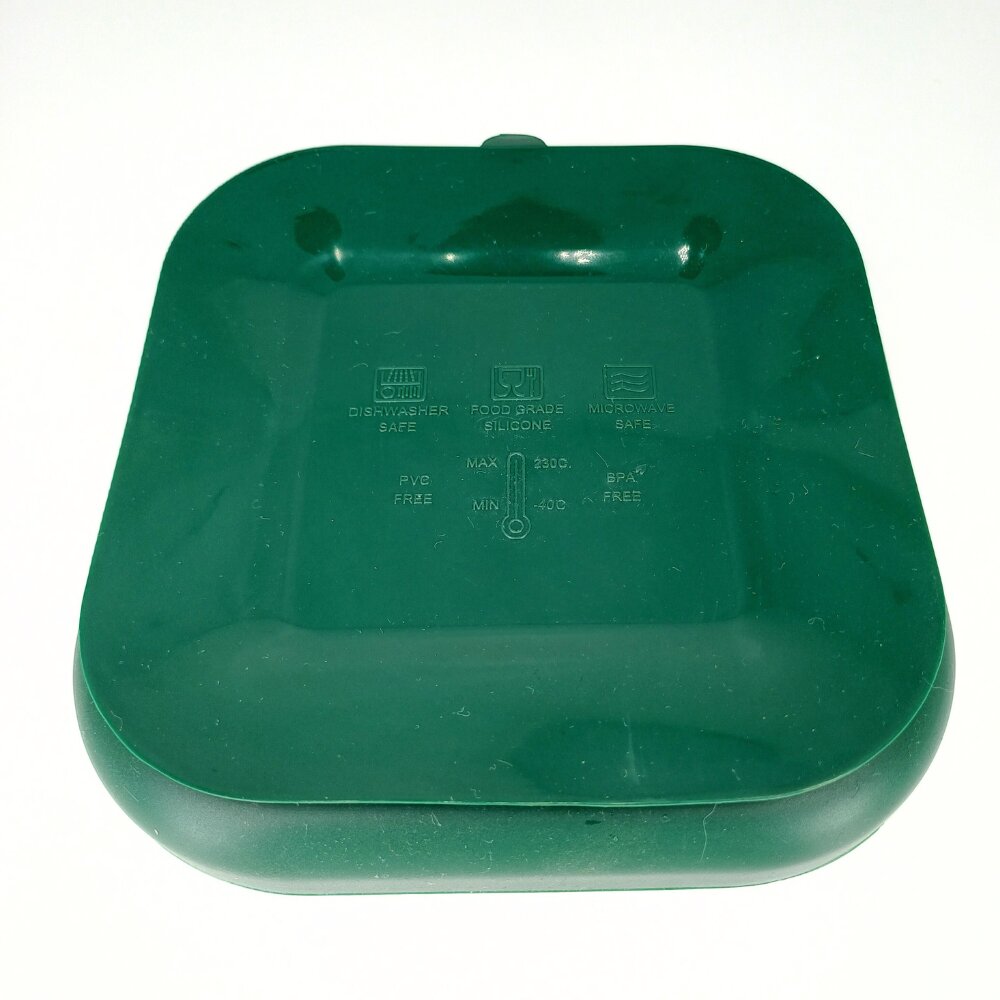 Coccorito Farfurie patrata din silicon compartimentata Dark Green