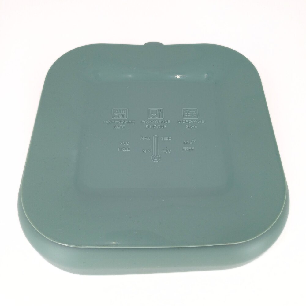 Coccorito Farfurie patrata din silicon compartimentata Mint