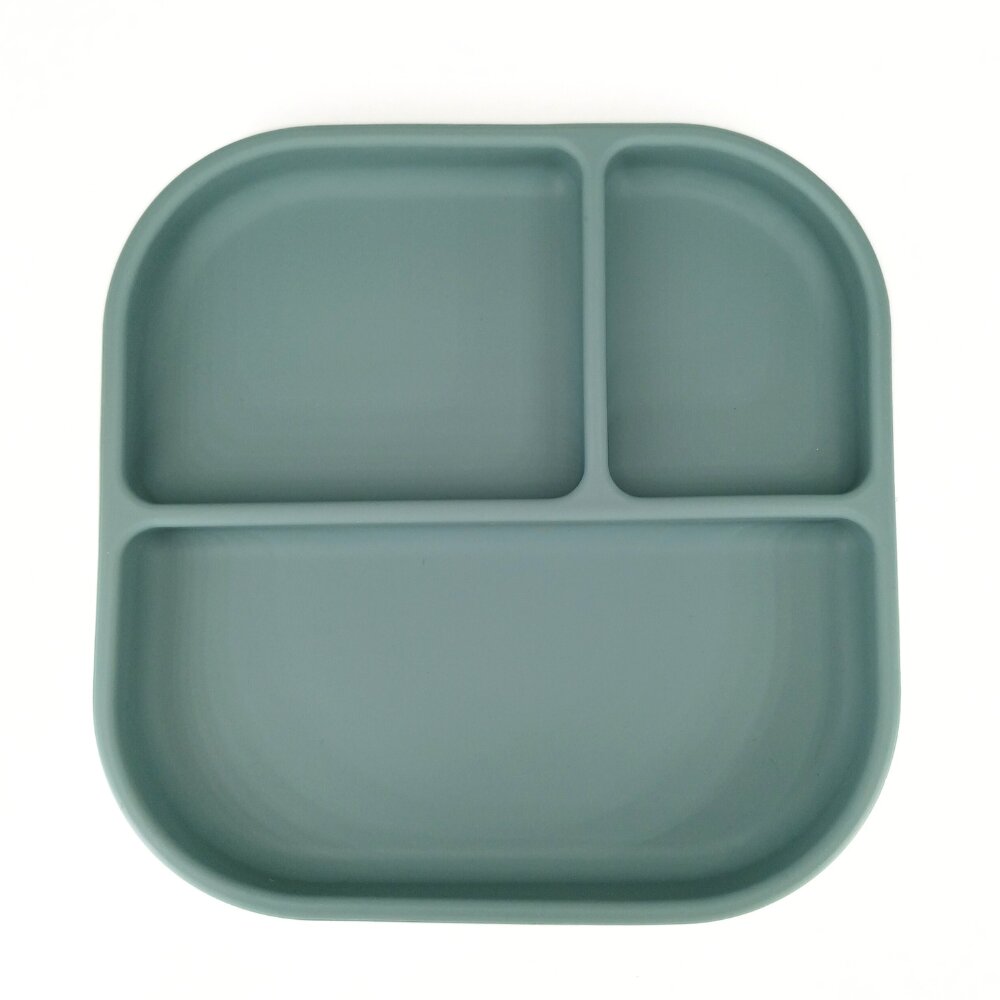 Coccorito Farfurie patrata din silicon compartimentata Mint