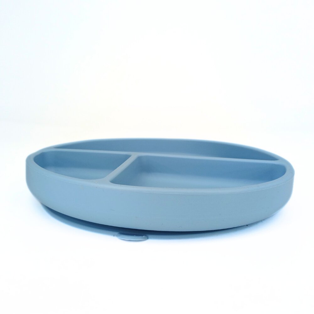 Coccorito Farfurie rotunda din silicon compartimentata Blue