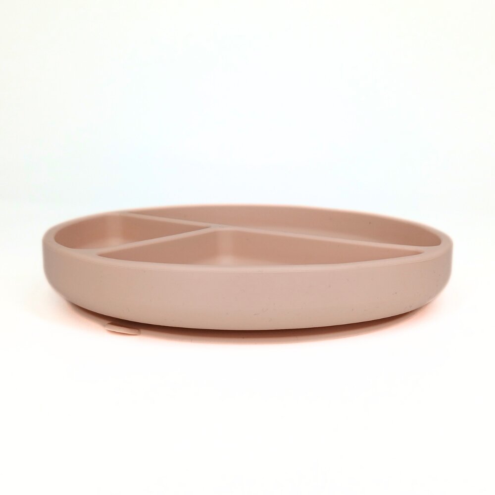Coccorito Farfurie rotunda din silicon compartimentata Soft Pink