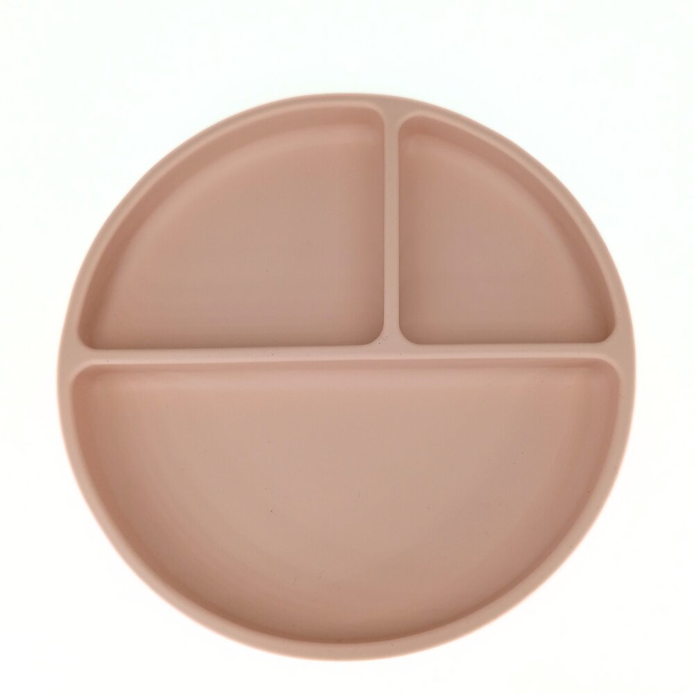 Coccorito Farfurie rotunda din silicon compartimentata Soft Pink