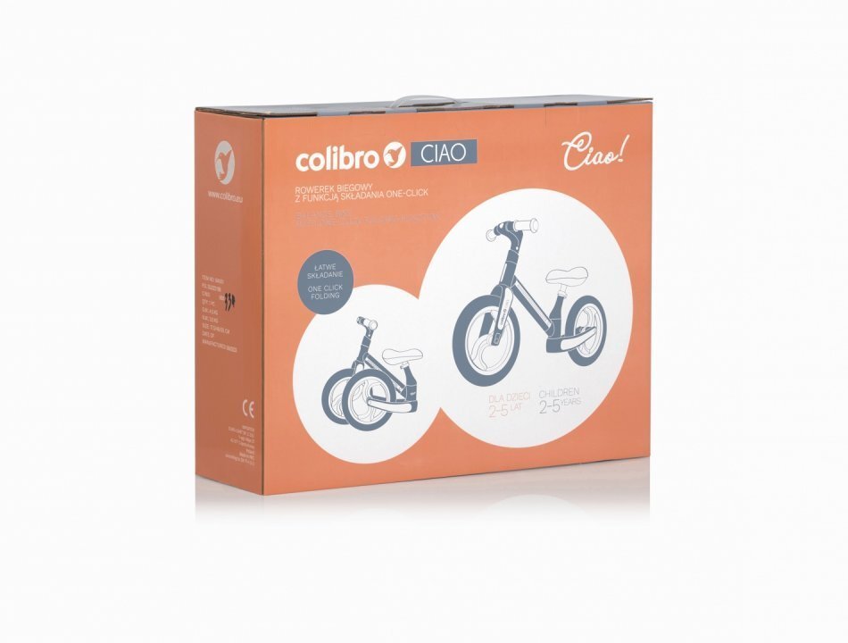 Colibro Bicicleta de echilibru pentru copii fara pedale pliabila cu scaunelul si ghidonul reglabile pe inaltime cu roti din cauciuc de 12 inch Ciao Forest Green