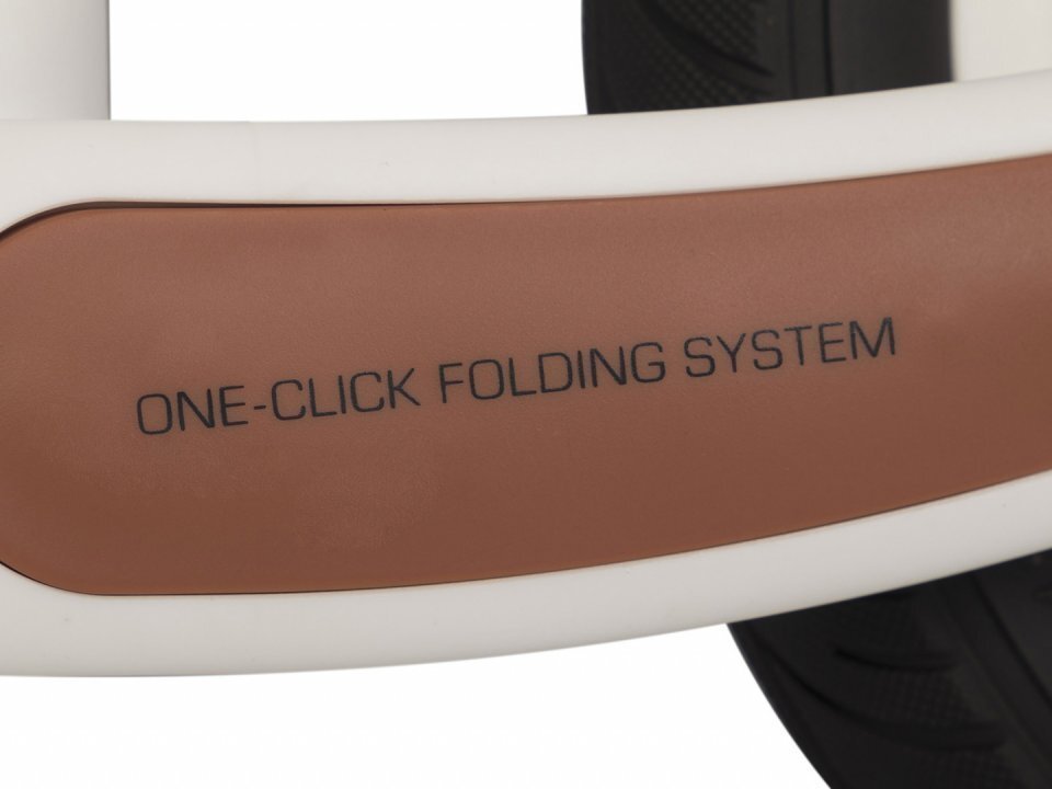 Colibro Bicicleta de echilibru pentru copii fara pedale pliabila cu scaunelul si ghidonul reglabile pe inaltime cu roti din cauciuc de 12 inch Ciao Milky White