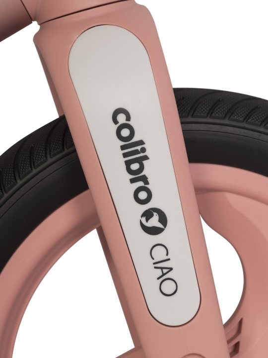 Colibro Bicicleta de echilibru pentru copii fara pedale pliabila cu scaunelul si ghidonul reglabile pe inaltime cu roti din cauciuc de 12 inch Ciao Rose Gold