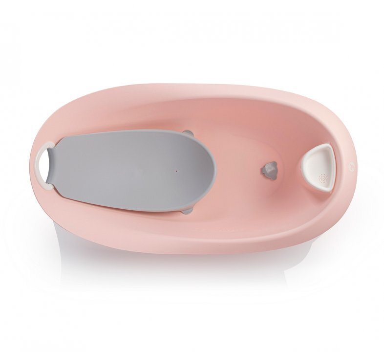 Colibro Cadita ergonomica 2 in 1 Spa Roz 86 cm reductor detasabil si dop de scurgere