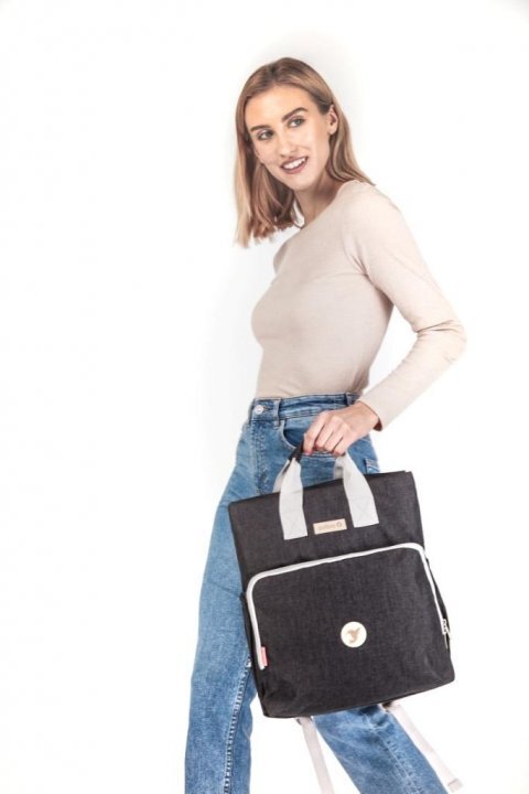 Colibro Geanta atasabila de carucior cu 10 buzunare si bretele reglabile 36 x 30 x 15 cm Pop Onyx