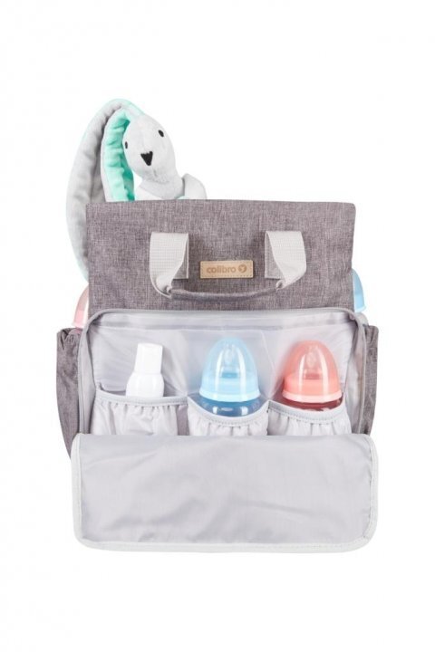 Colibro Geanta atasabila de carucior cu bretele reglabile si 10 buzunare Pop 36 x 30 x 15 cm Dove