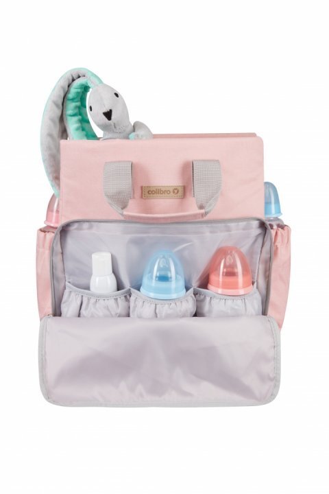 Colibro Geanta atasabila de carucior cu bretele reglabile si 10 buzunare Pop 36 x 30 x 15 cm Flamingo