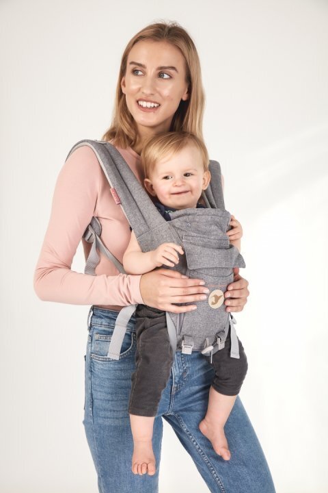 Colibro Marsupiu ergonomic 6 in 1 Honey cu scaun detasabil Curelele late si confortabile Baza ergonomica rigida Curele late si ajustabile Dove